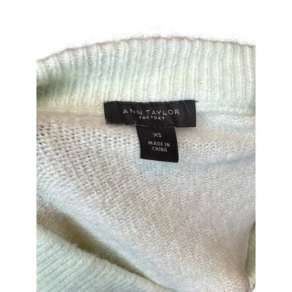 Ann Taylor Factory Plush Sweater Mint Green XL Jewel Neck0 - Picture 7 of 8